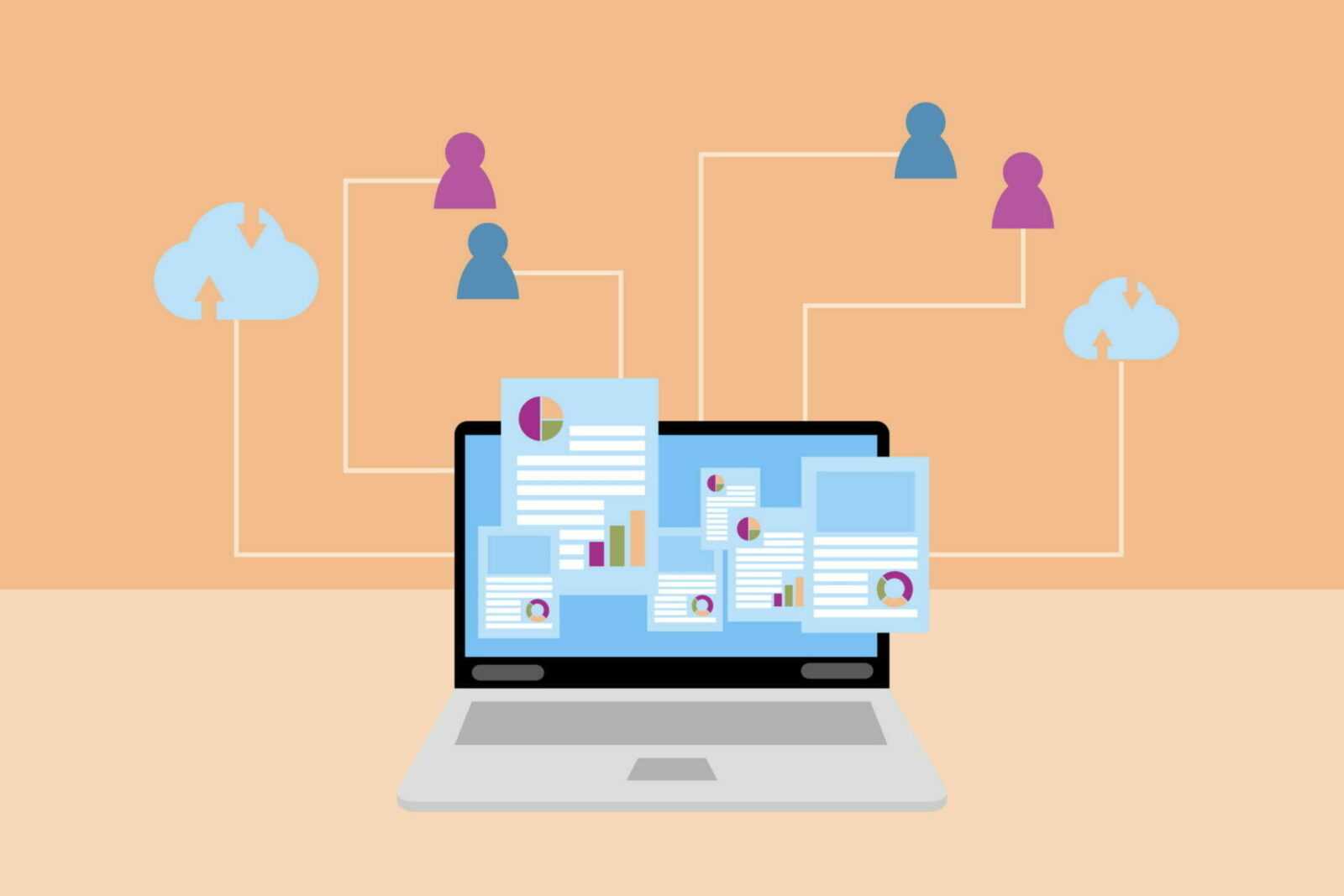 Webinar or e-learning concept. Laptop and cloud storage data ico Webinar or e-learning concept. Laptop and cloud storage data ico
